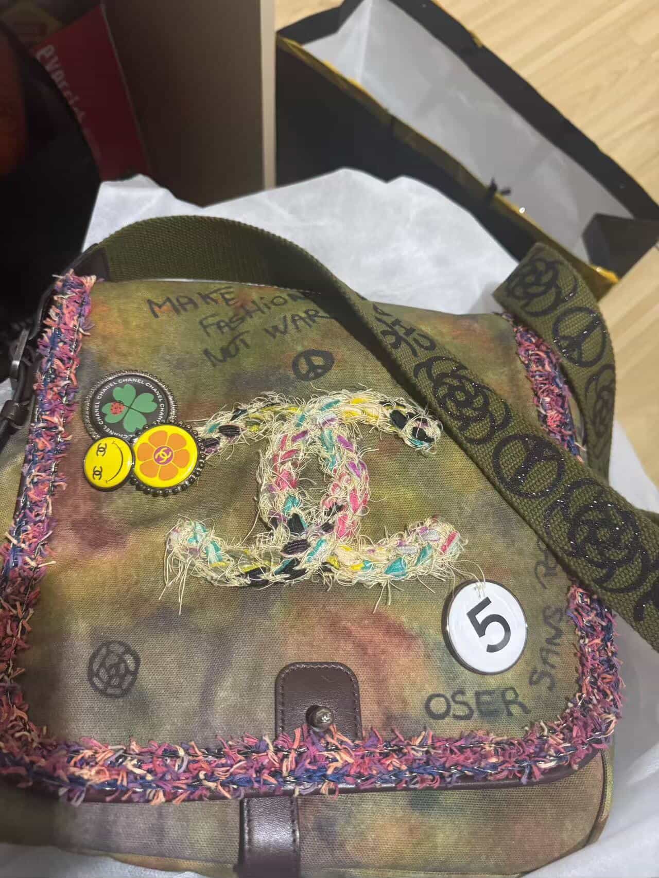 Chanel Graffiti messenger bag small