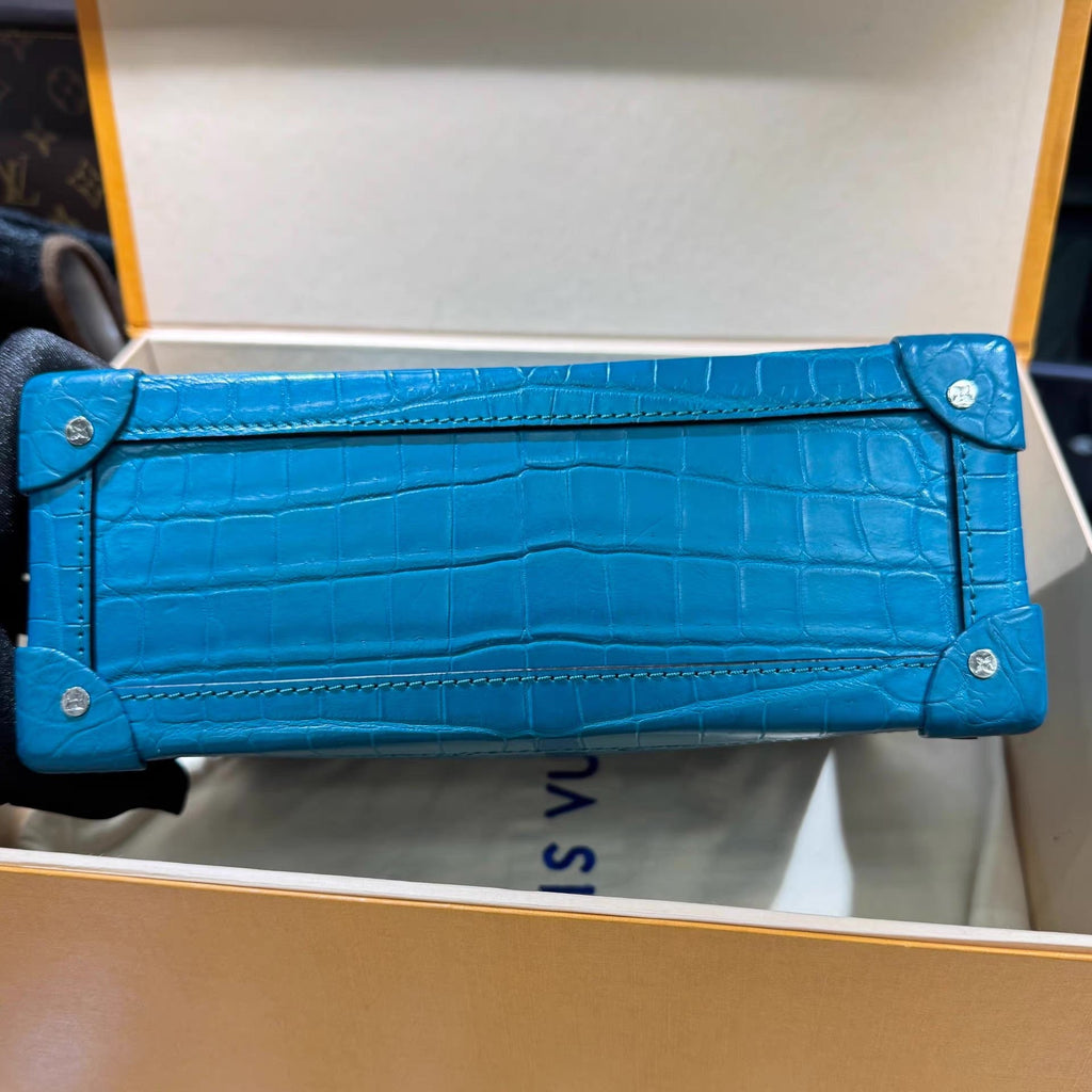 Louis Vuitton Blue Alligator Soft Trunk Mini bag