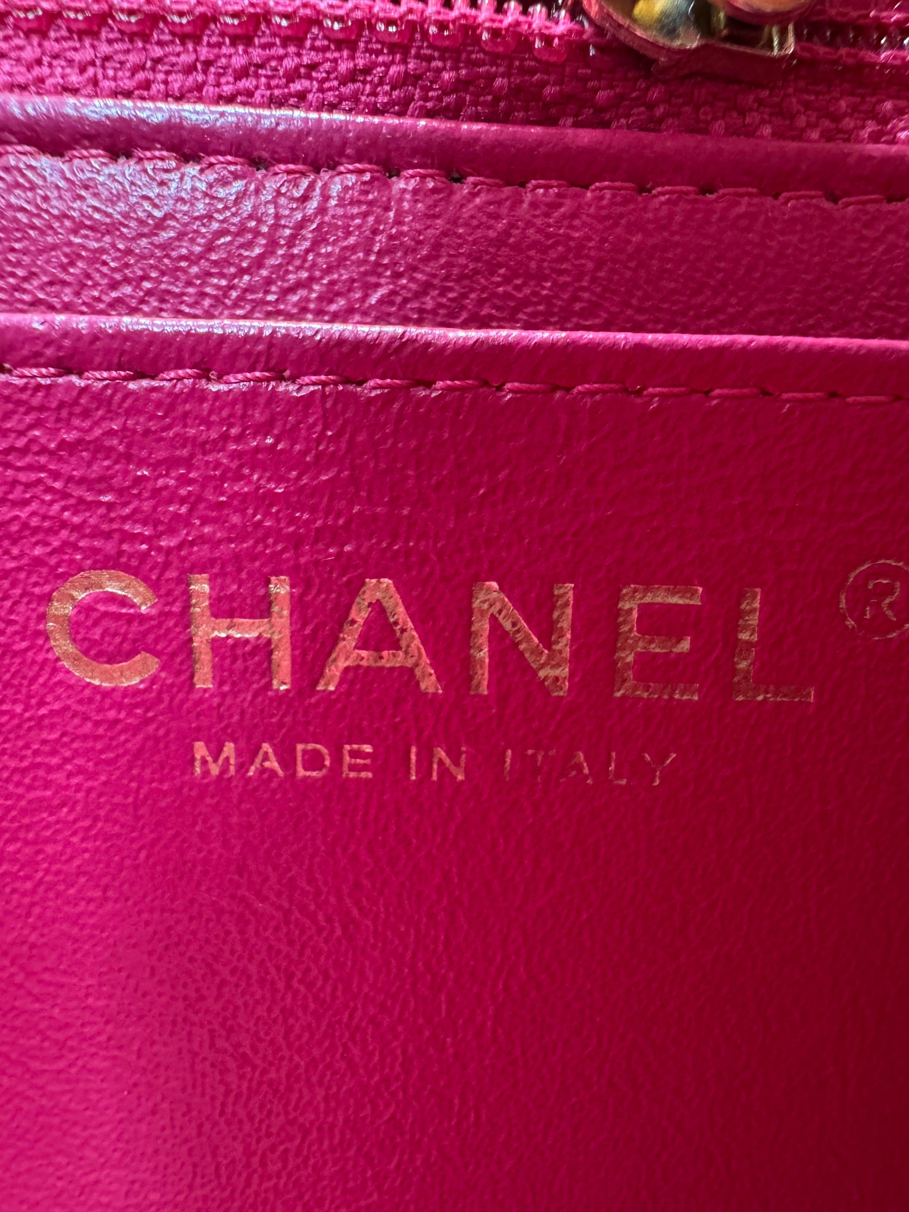 Chanel pink Lambskin Chevron Quilted Medium Double Flap