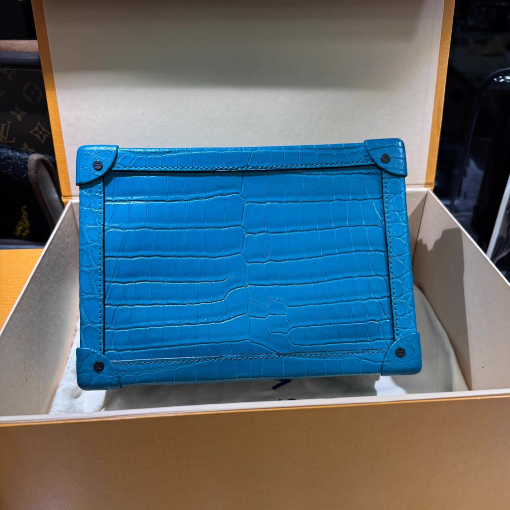 Louis Vuitton Blue Alligator Soft Trunk Mini bag