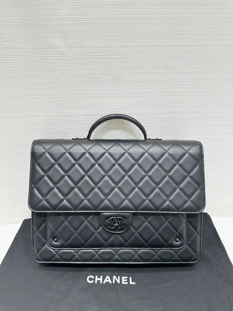 Chanel 25B black briefcase bag