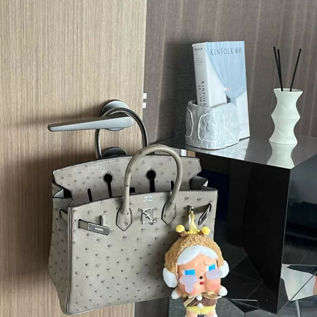 Hermès Birkin 25 Turtledove Gray (81) Ostrich Leather Palladium Bardware