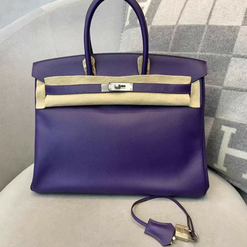 Hermès Birkin 35 Iris Epsom Leather Palladium Hardware