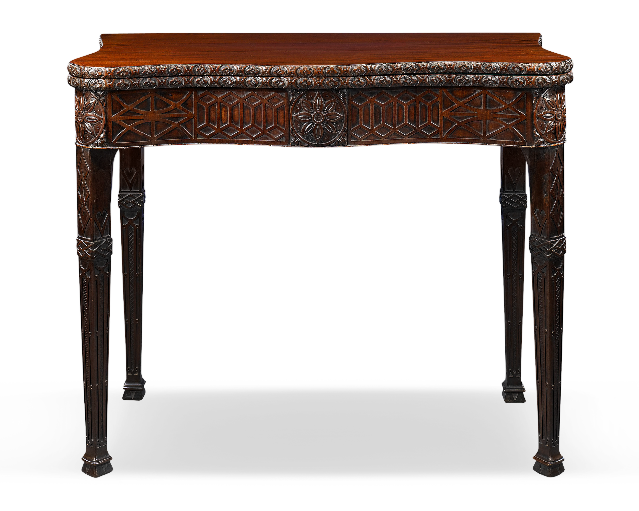 George  III Mahogany Concertina Card Table
