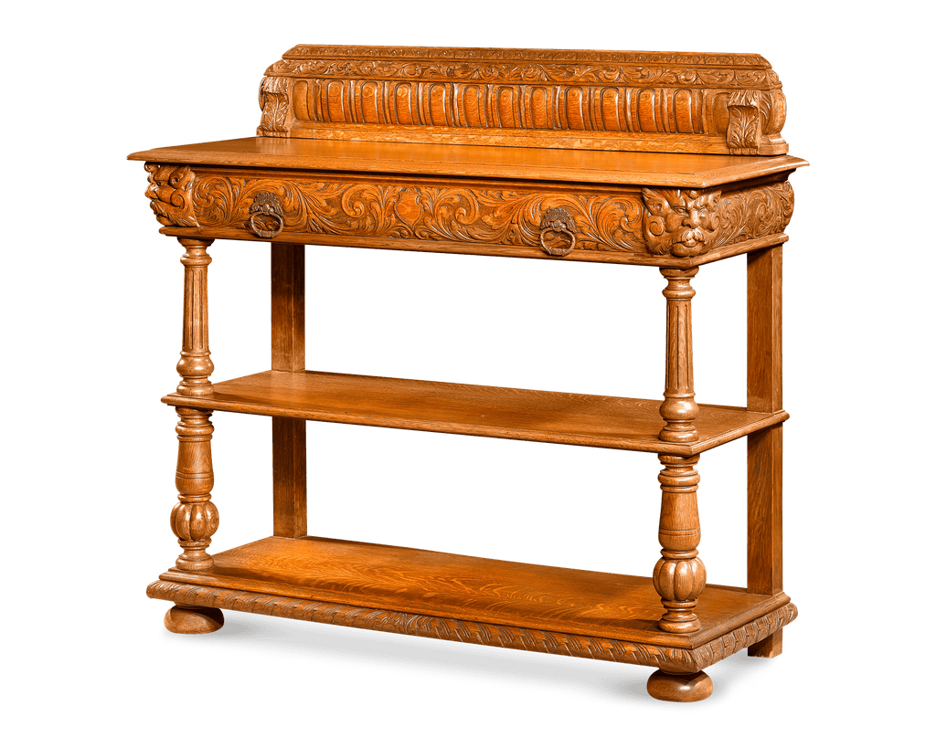 The matching buffet also boasts incredible carvings