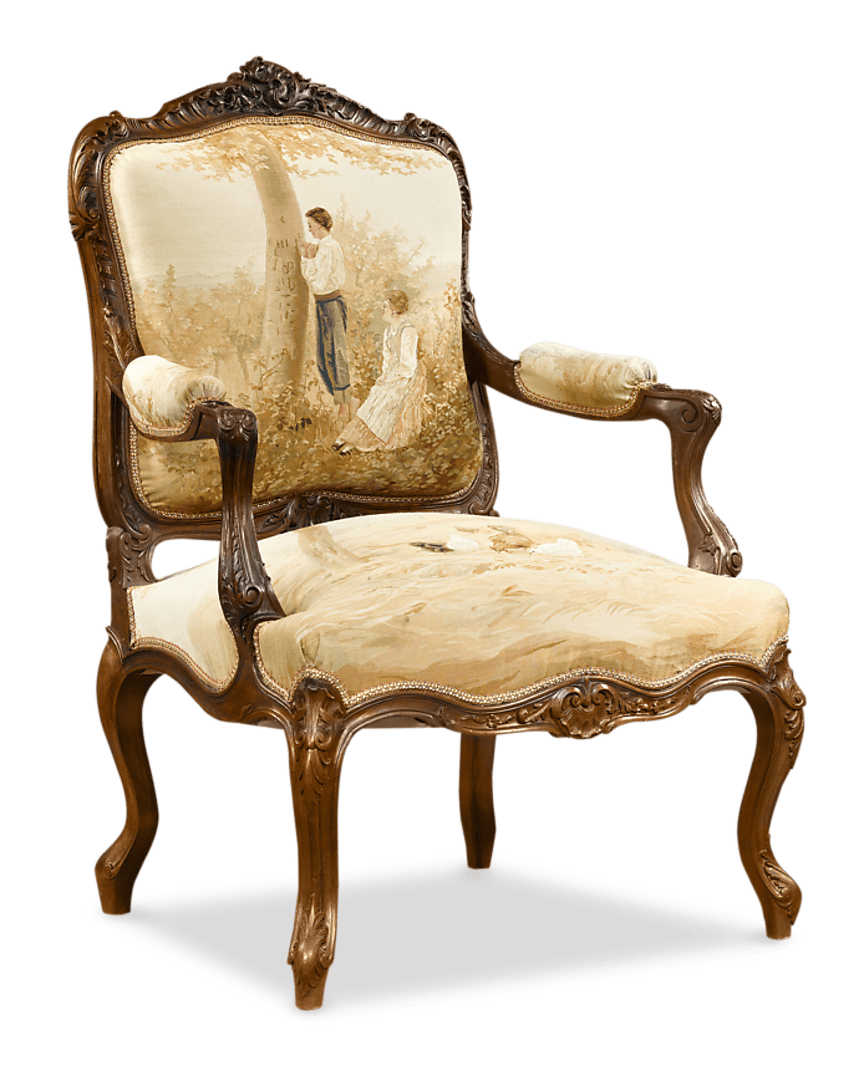 Aubusson pieces of this caliber are exceedingly hard to find, and large sets are even more rare