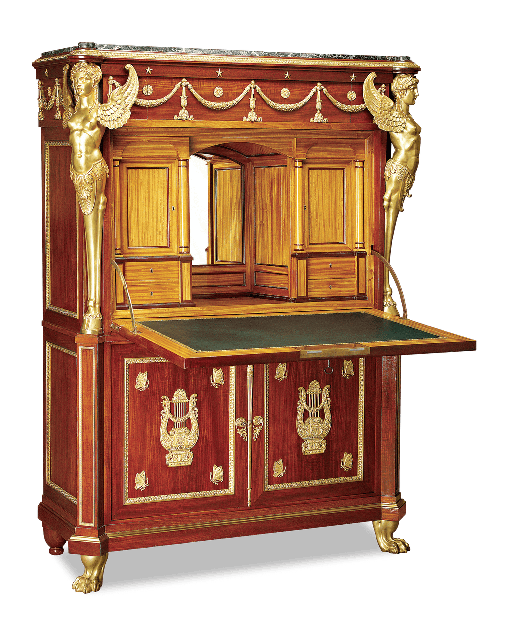Each piece boasts resplendently gilded Empire elements