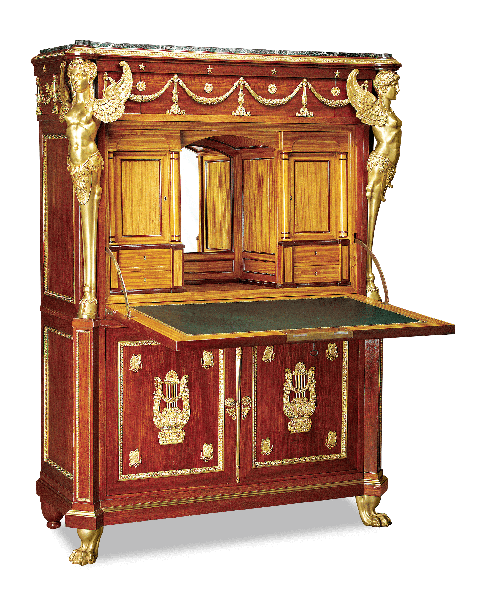 Each piece boasts resplendently gilded Empire elements