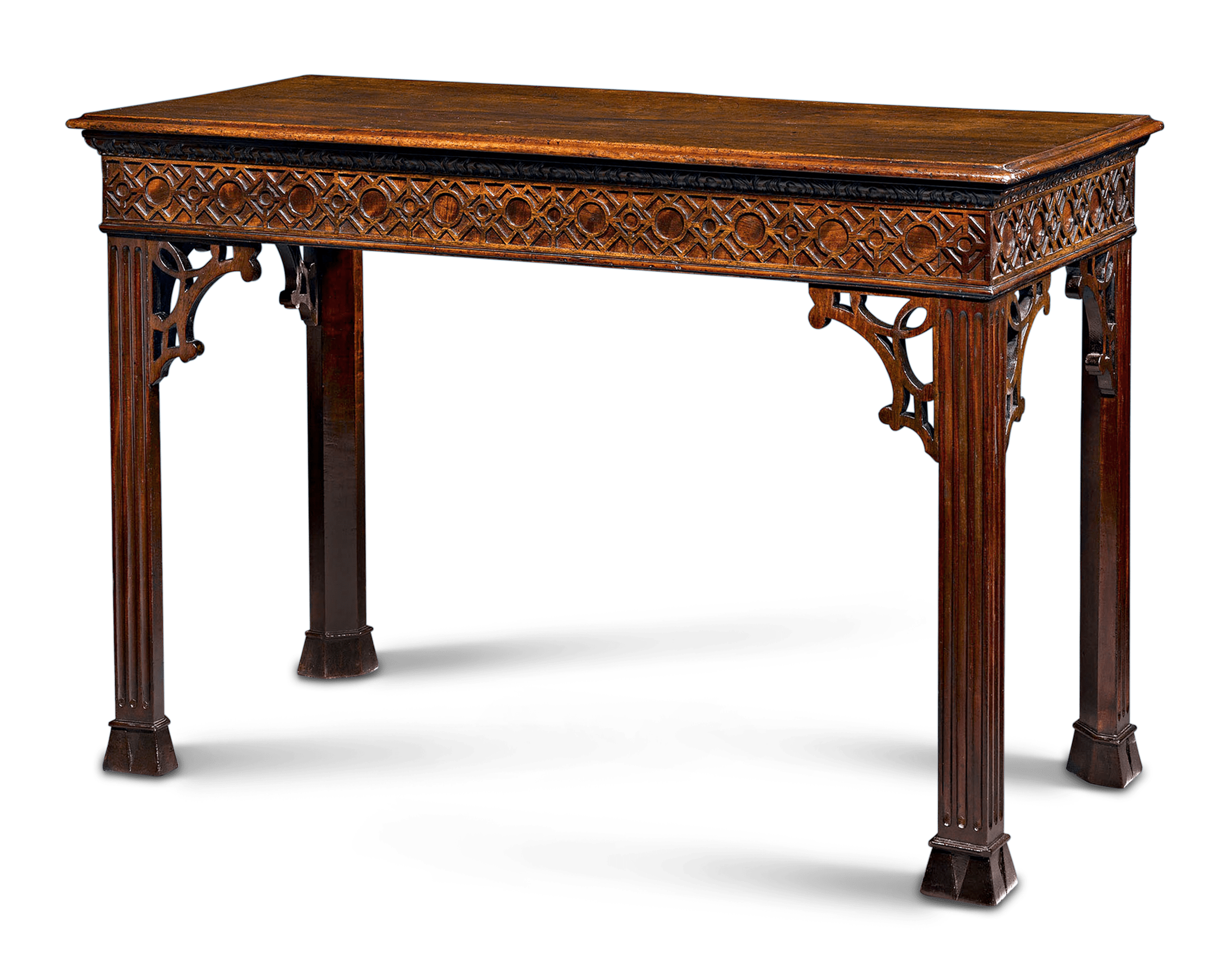 Chinese Chippendale Mahogany Console Table