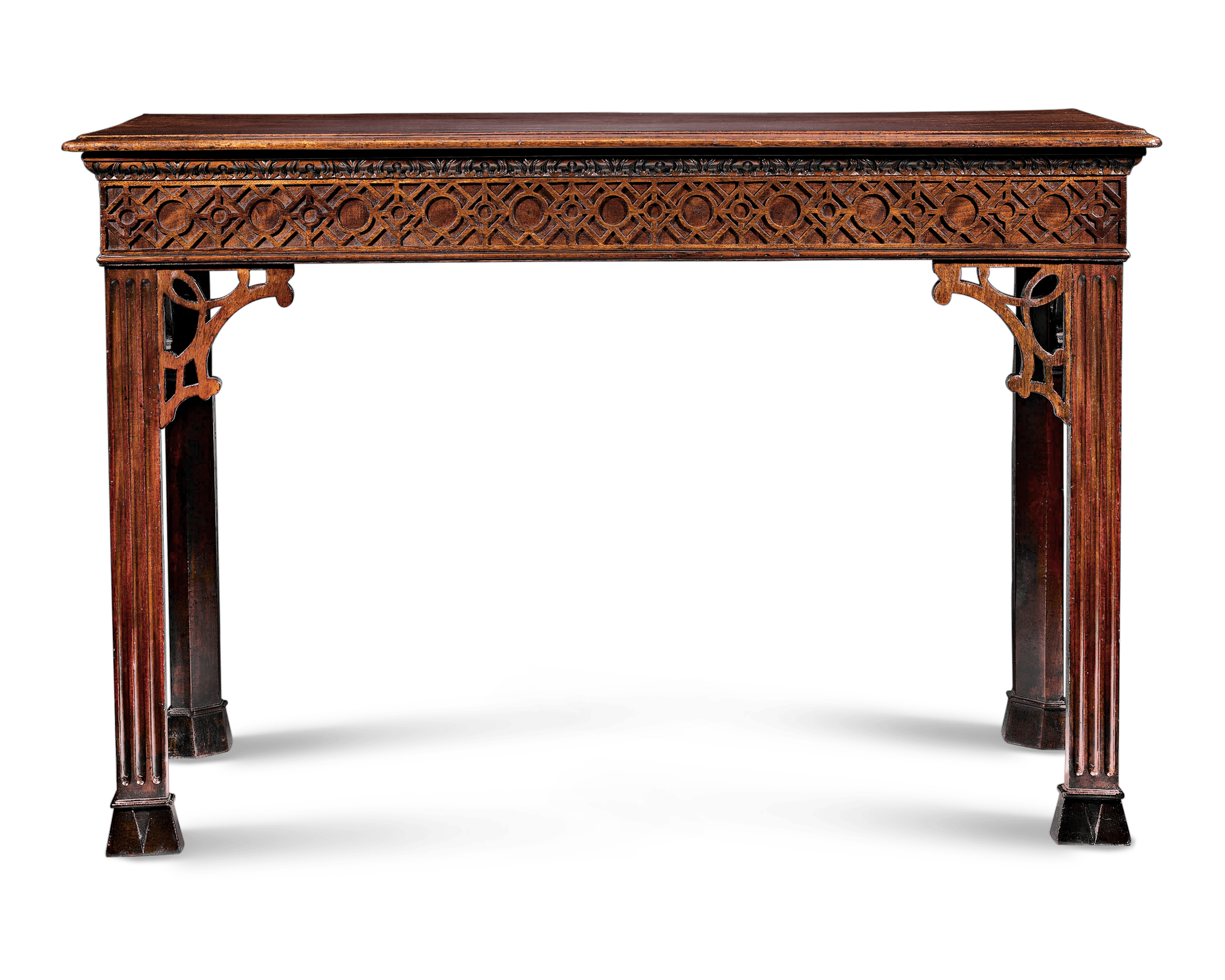 Chinese Chippendale Mahogany Console Table