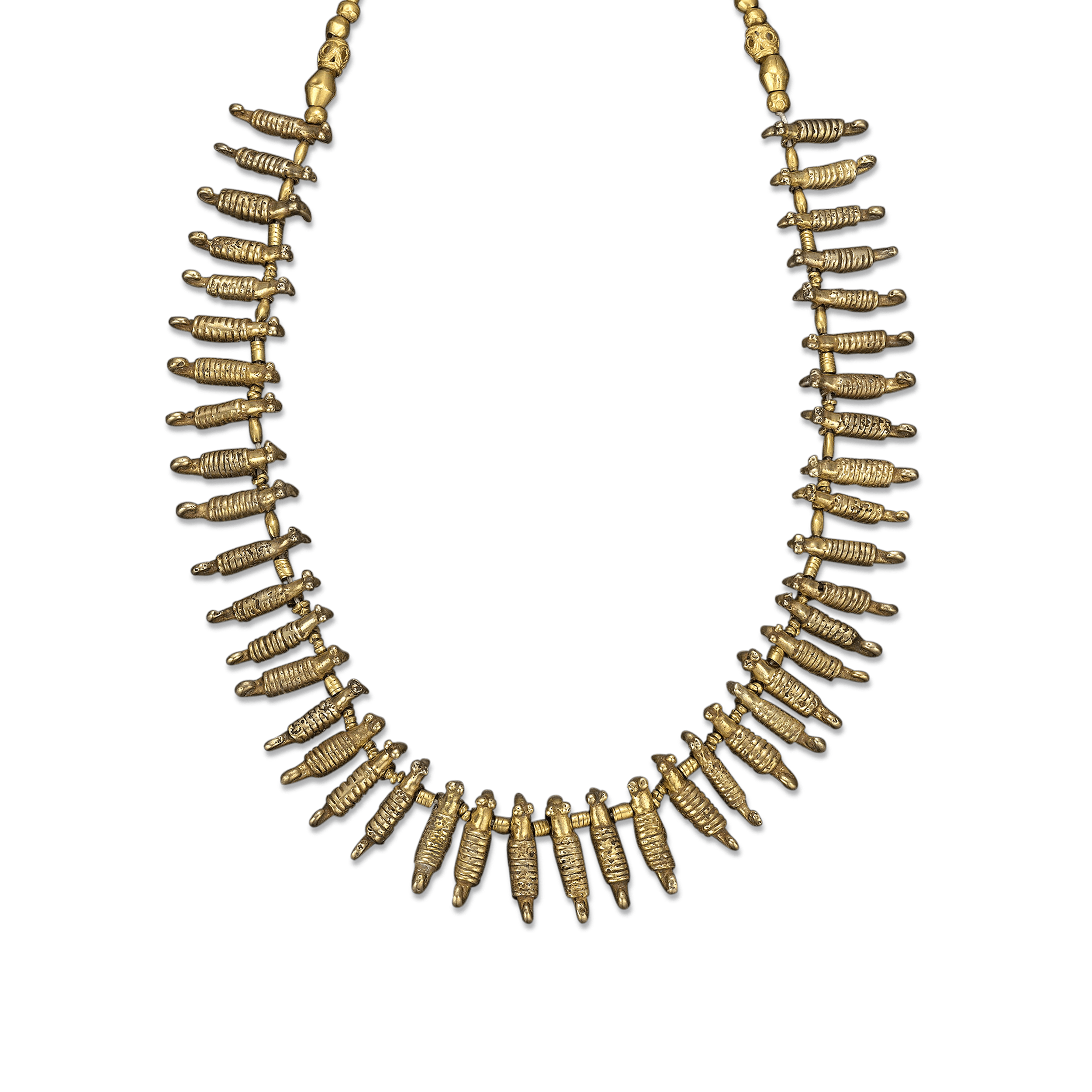 This lovely and unusual Sinu gold necklace includes an array of fantastic Coatimundi