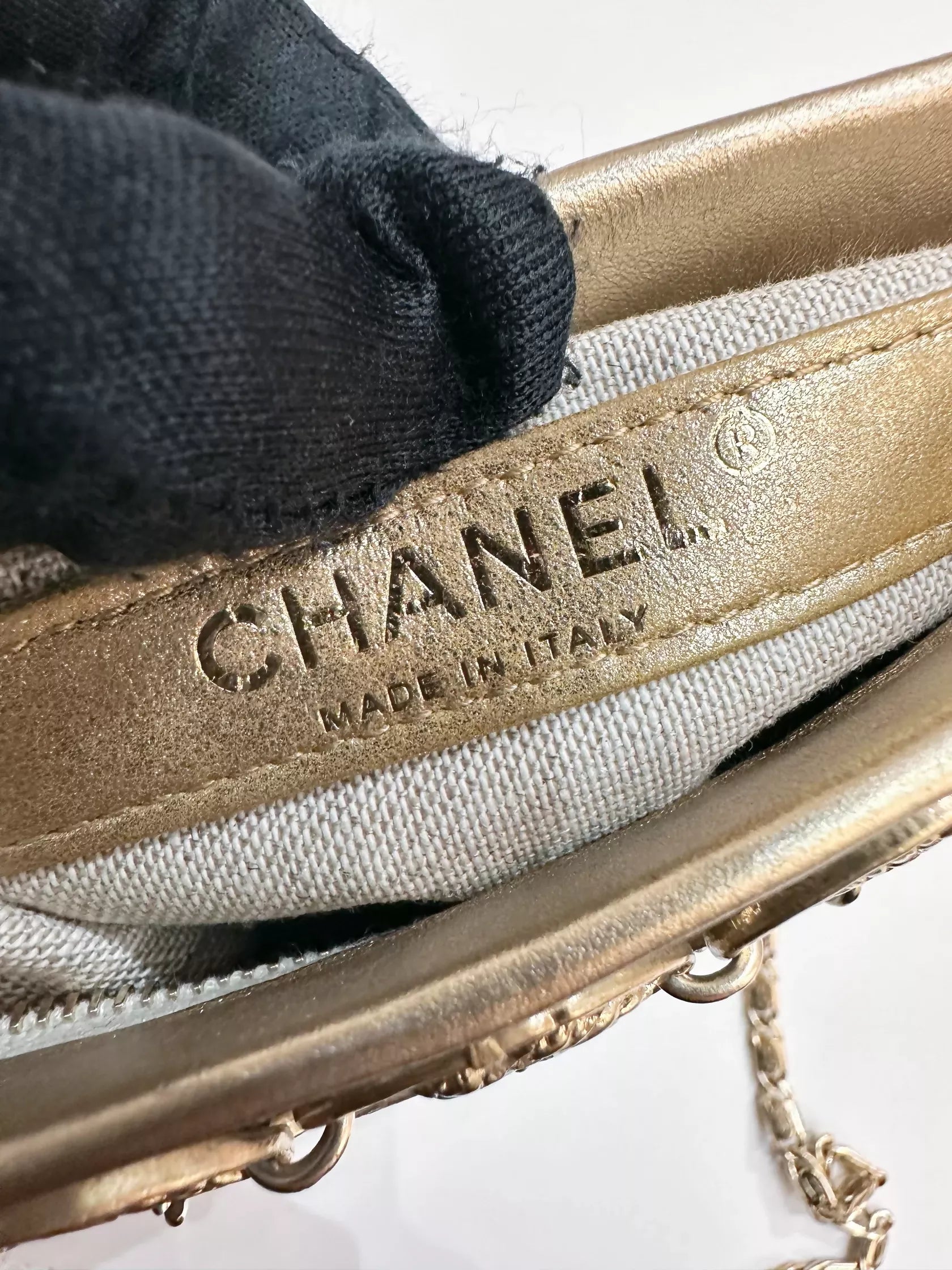 Chanel “Artemis” Gold Metal Coin Evening Bag with Chain Strap (2018)
