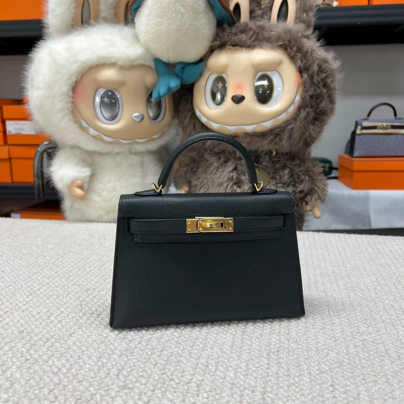 Hermès mini Kelly 20 black Epsom leather Gold Hardware