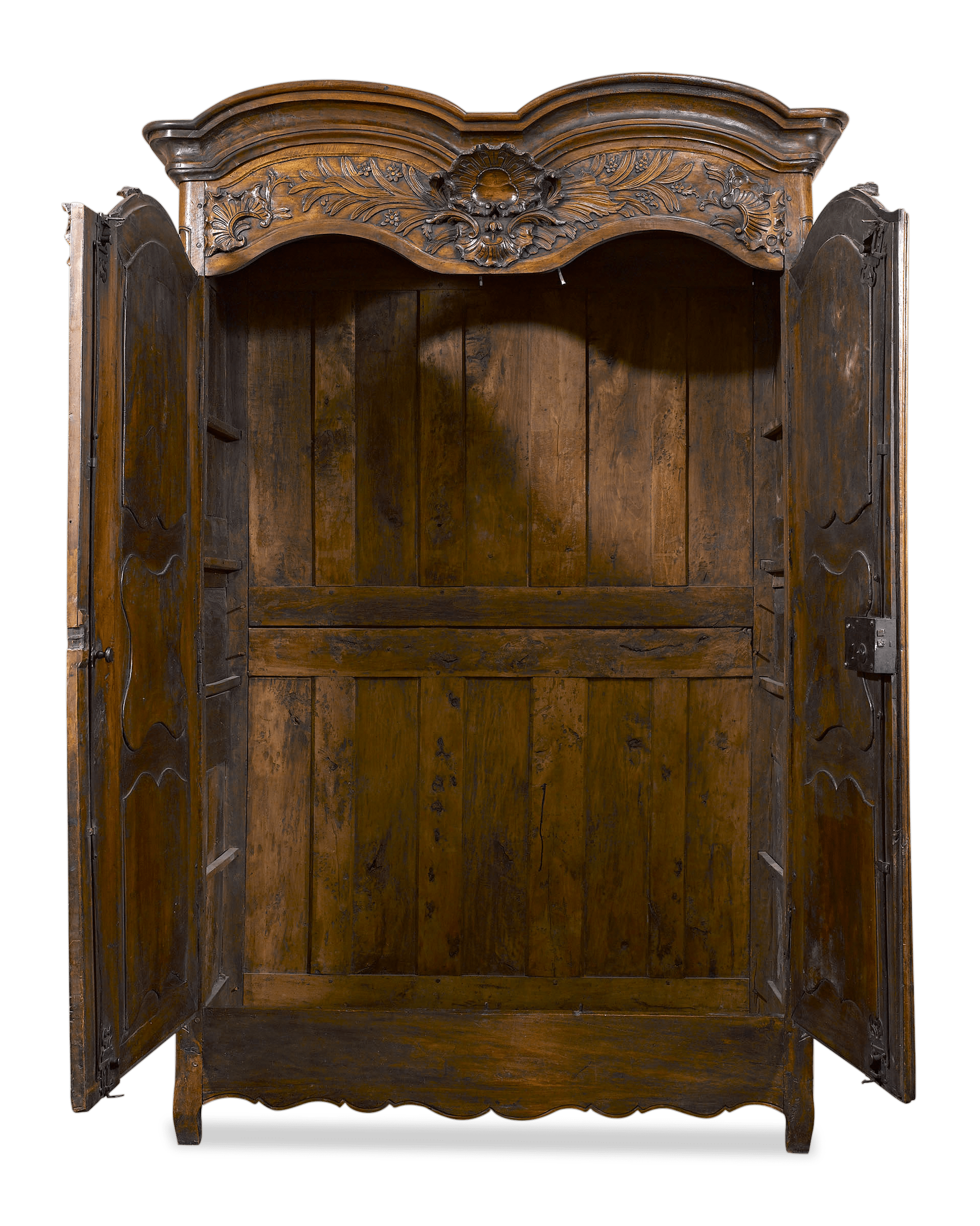The double doors open to reveal ample storage