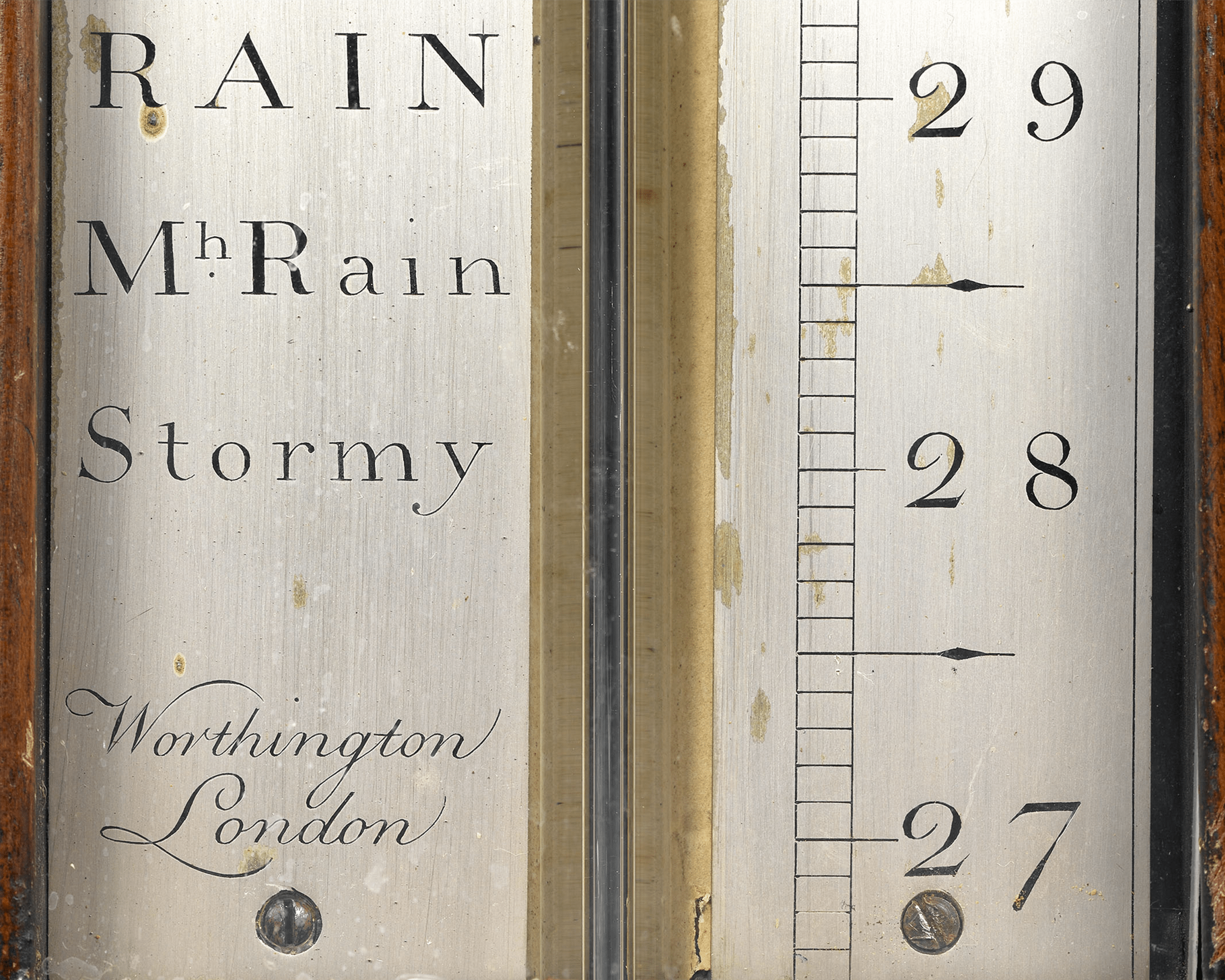 English Stick Barometer by Worthington of London
