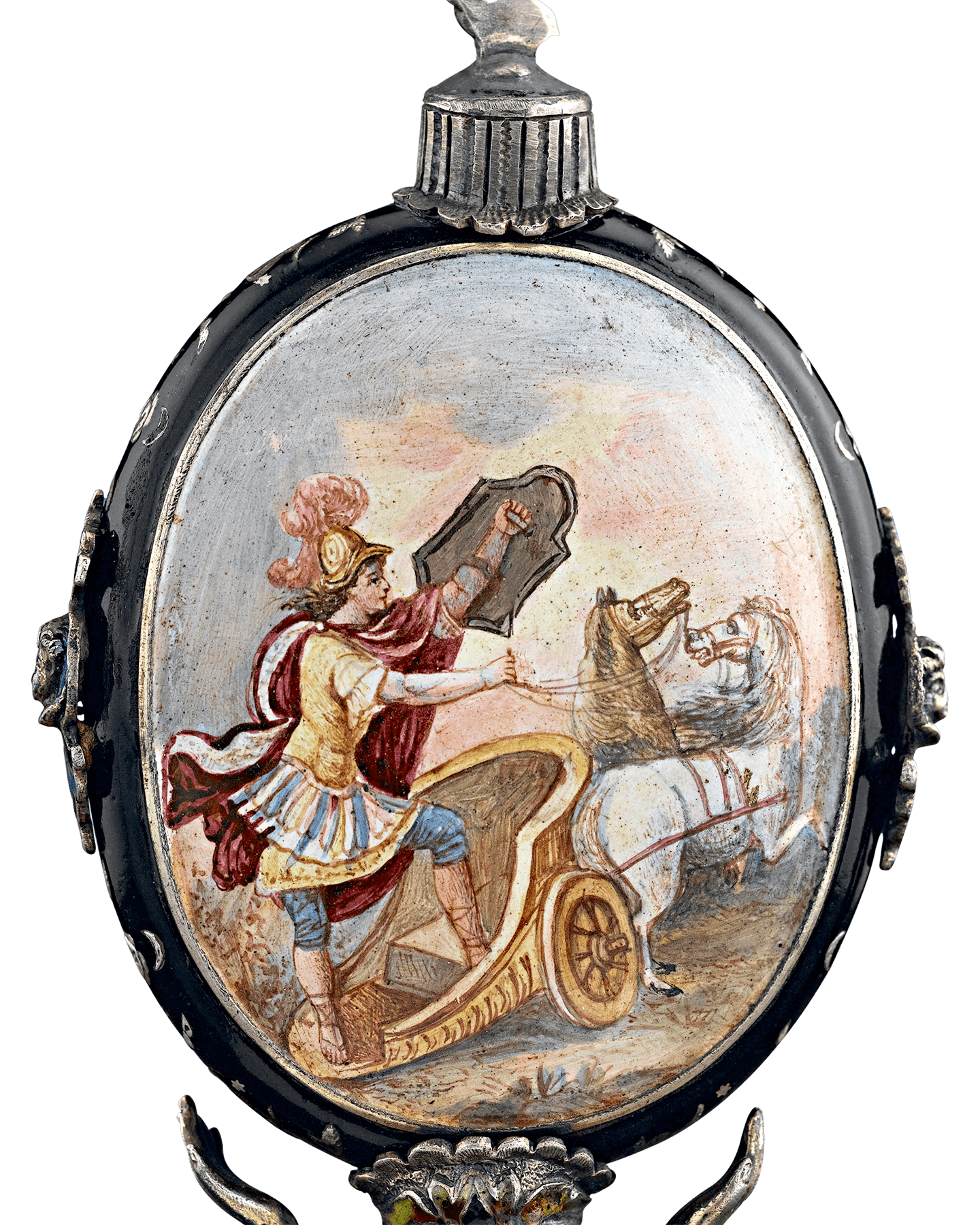 Viennese Enamel Soldier Clock