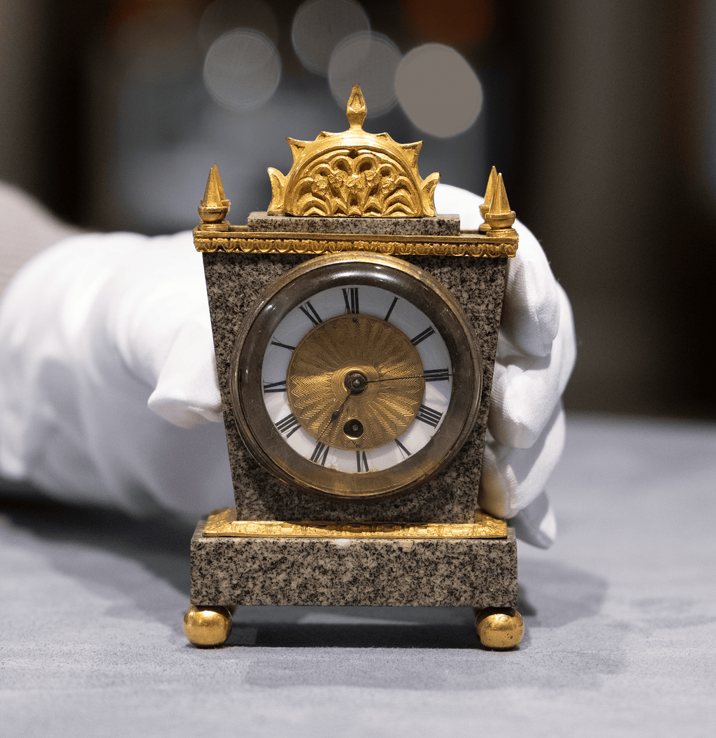 English Porphyry Clock by Ellicott