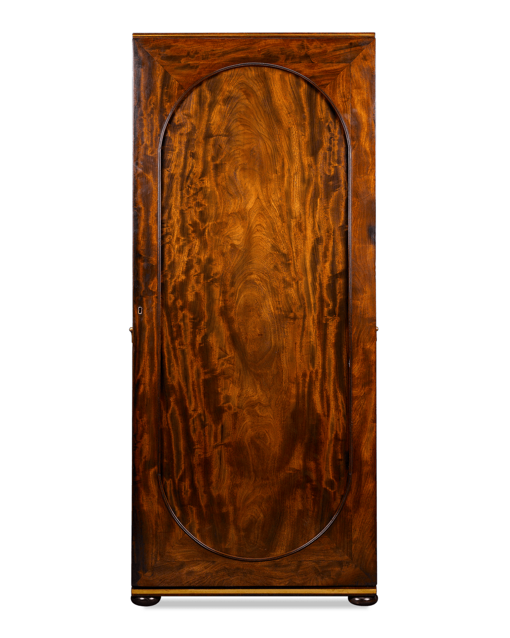 The classical beauty of this upright cane cabinet complements its exceptional function