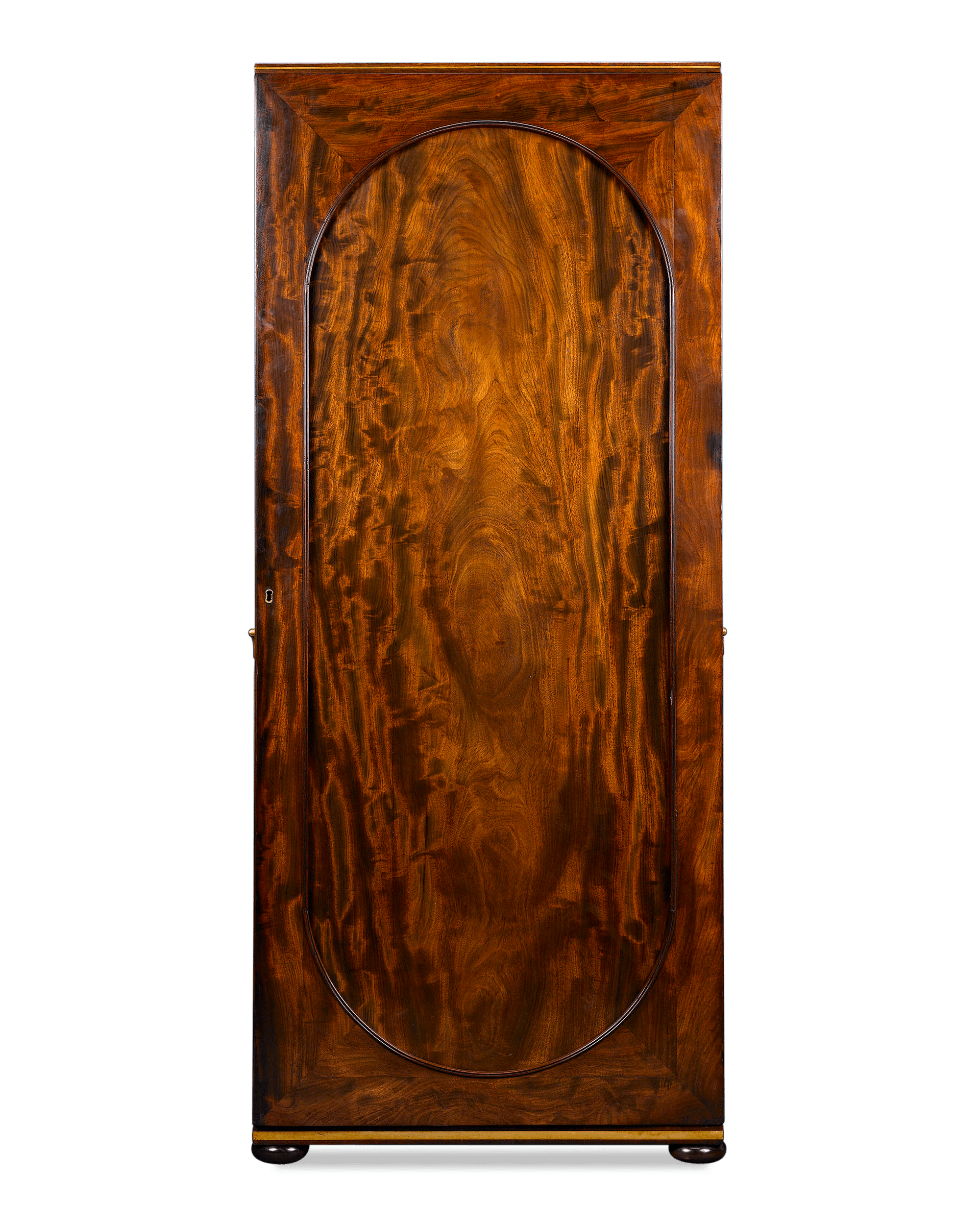 The classical beauty of this upright cane cabinet complements its exceptional function