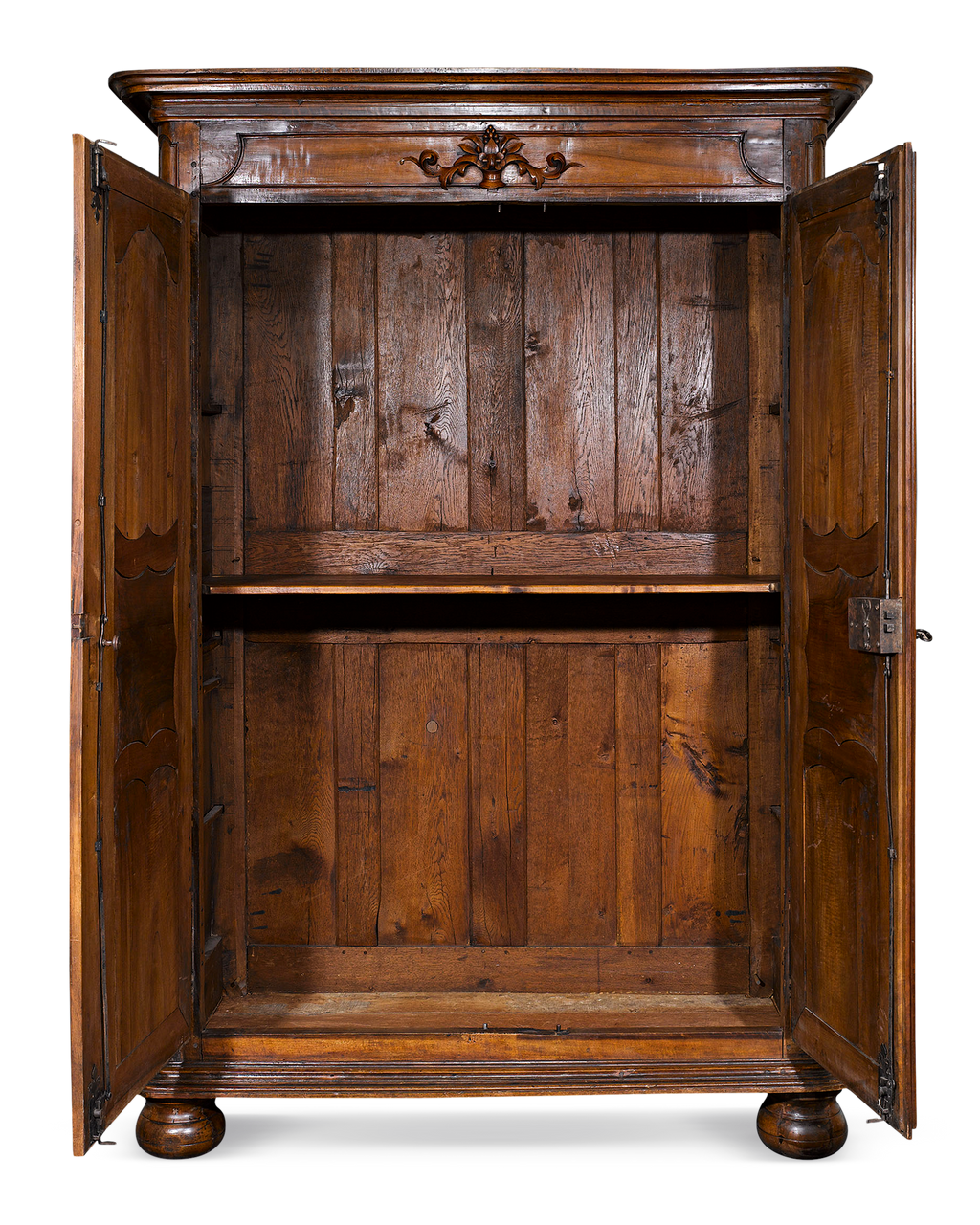 The double doors reveal a spacious interior