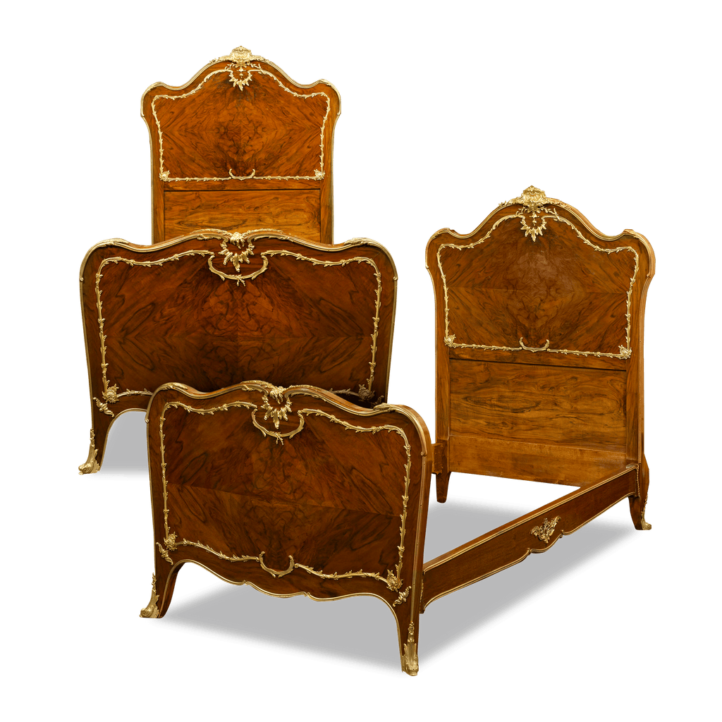 This rare pair of twin beds was created by François Linke