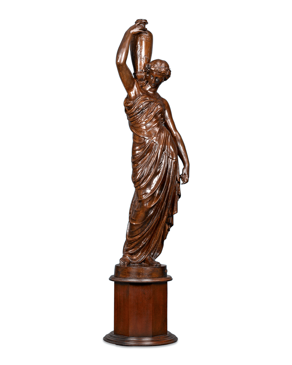 The young maiden and her amphora are beautifully cast down to the smallest detail