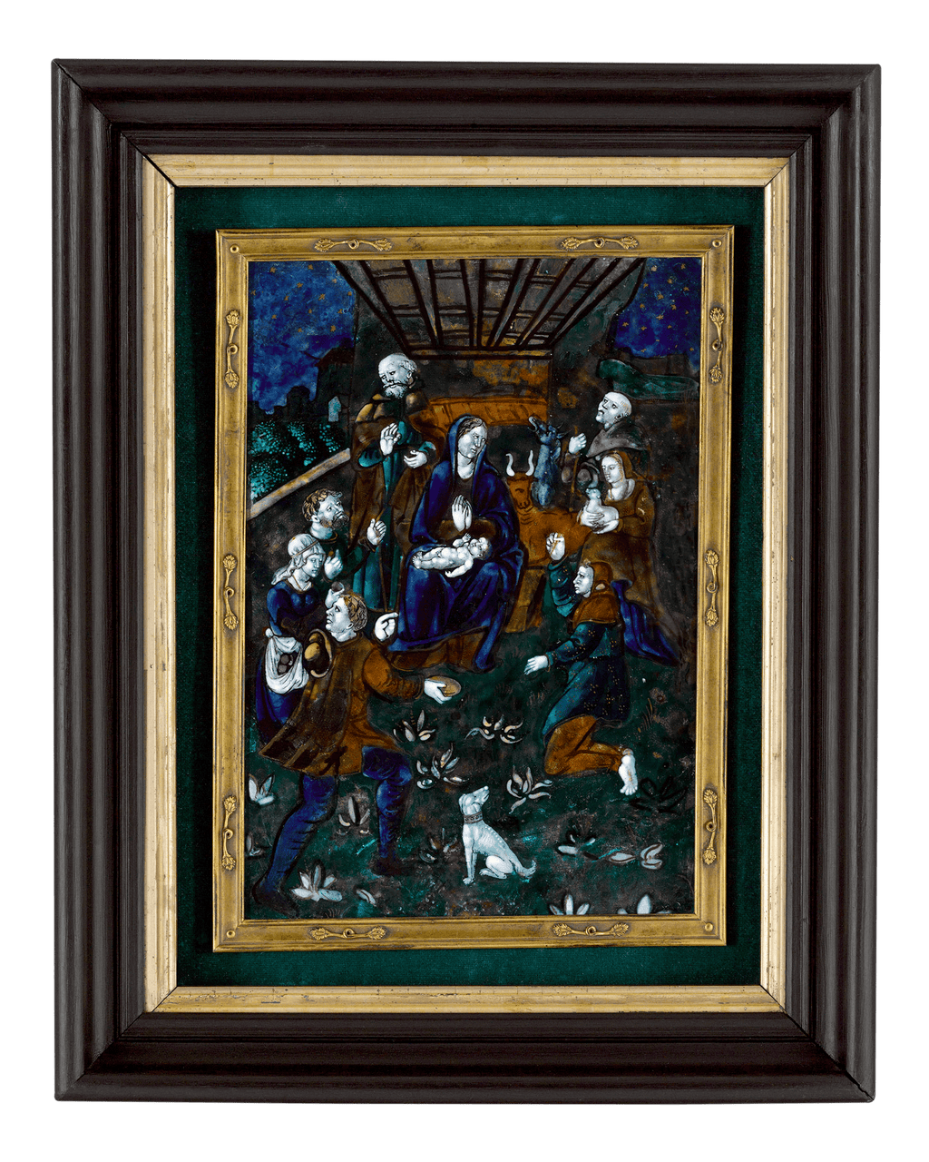 The exquisitely detailed plaque still retains its brilliant luminosity and vibrant color