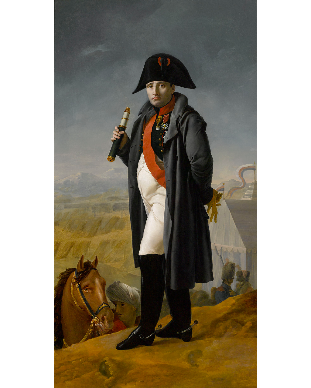 This extremely rare and monumental portrait of Napoleon I is the work of Joseph Franque
