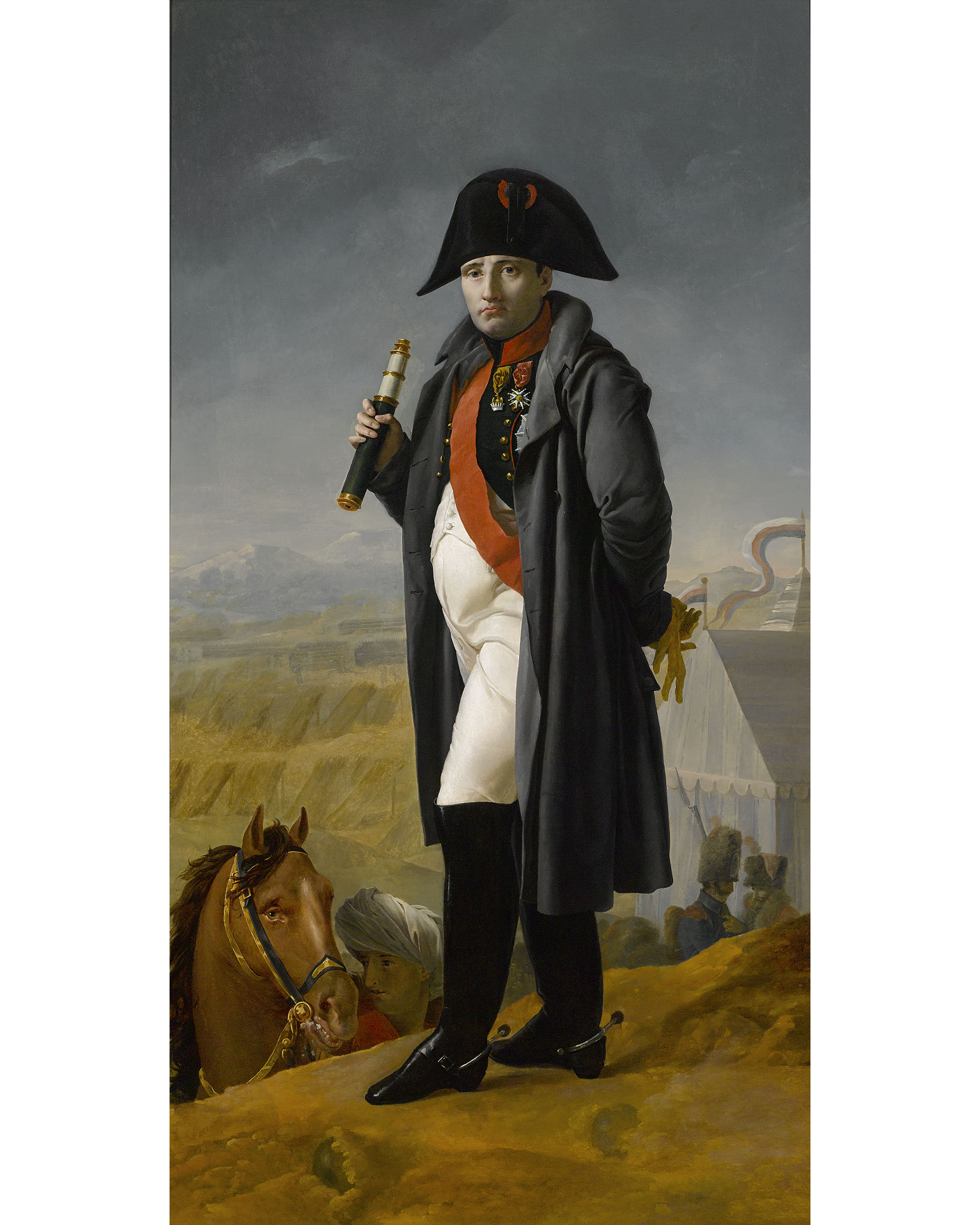 This extremely rare and monumental portrait of Napoleon I is the work of Joseph Franque