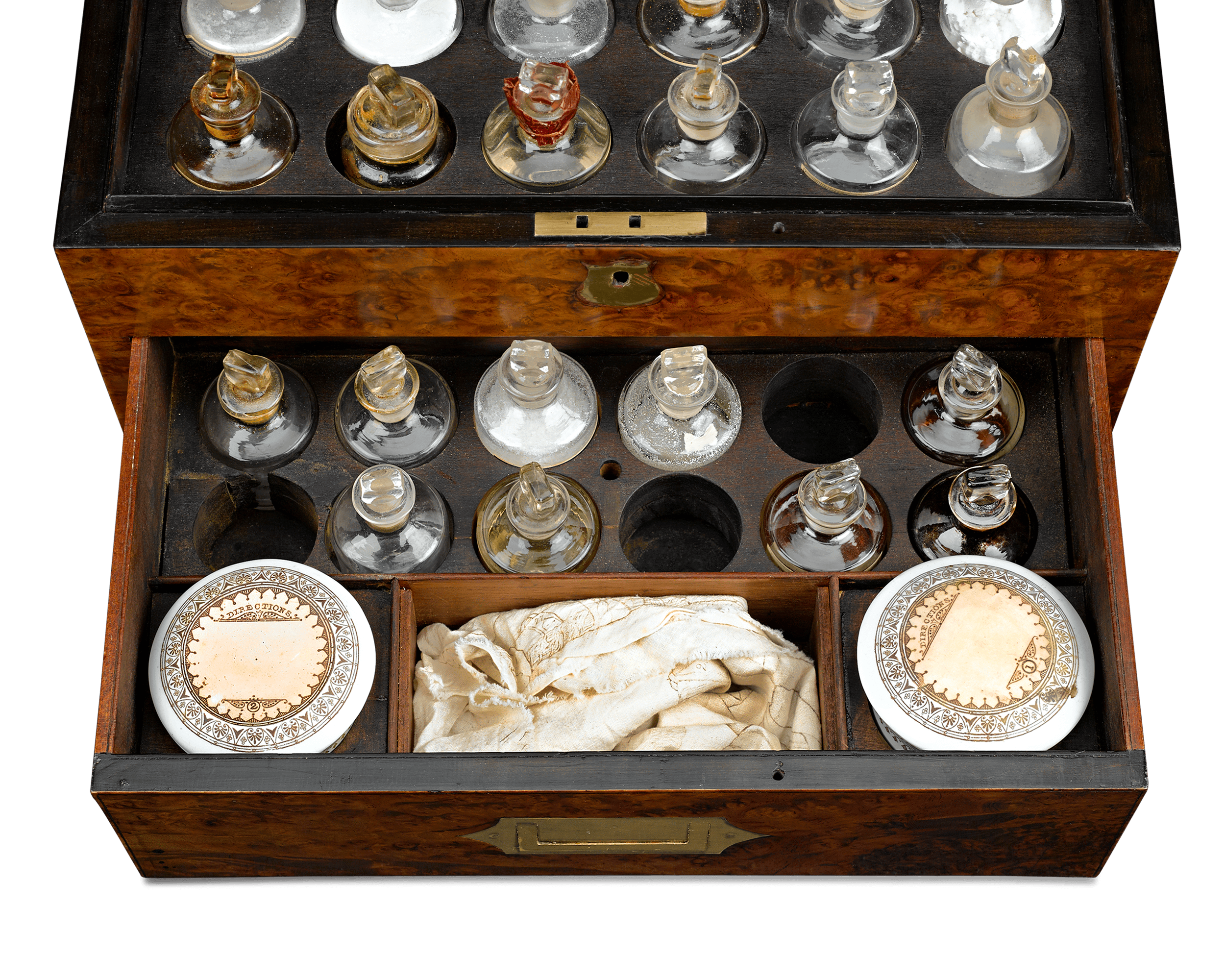 This kit would have been made by a cabinetmaker, then fitted specifically for a particular client