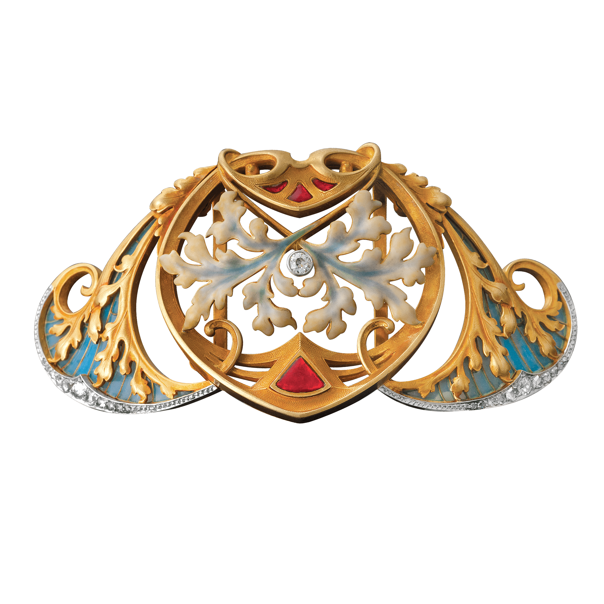 Art Nouveau Plique-à-Jour Enamel Pendant