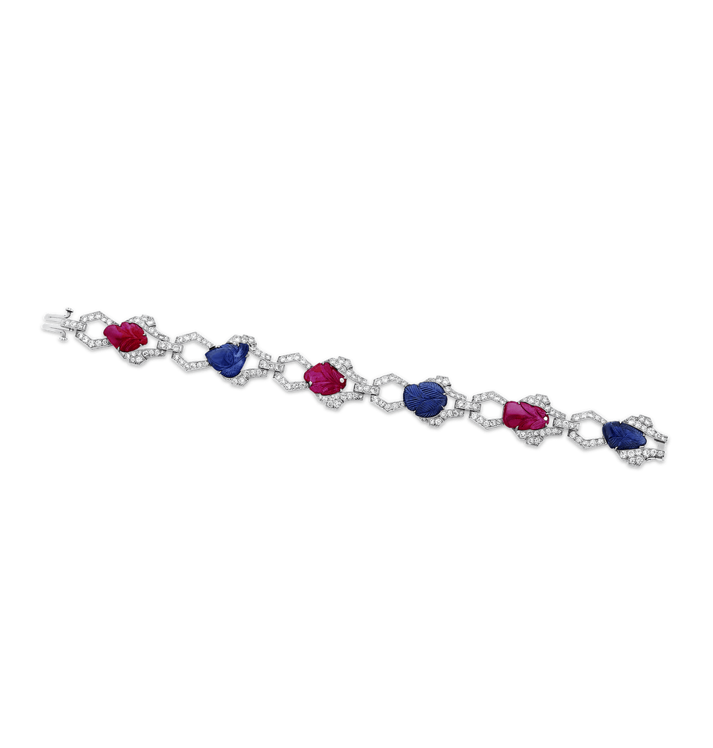 Art Deco Ruby & Sapphire Bracelet