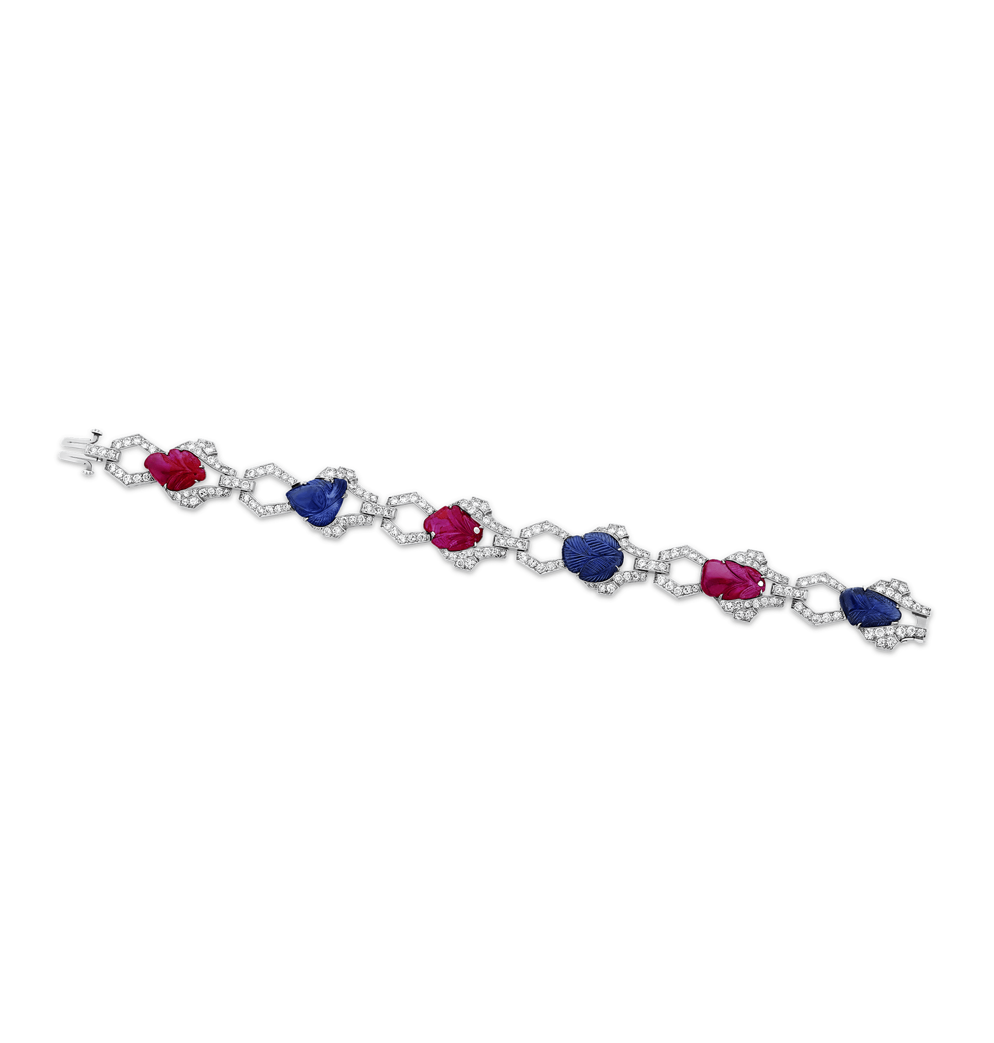 Art Deco Ruby & Sapphire Bracelet