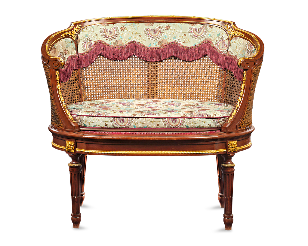 Louis XVI-Style French Caned Settees