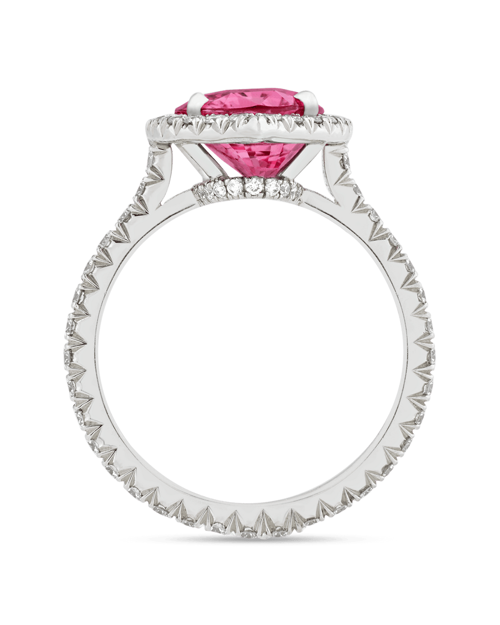 Untreated Pink Sapphire Ring, 4.03 Carats