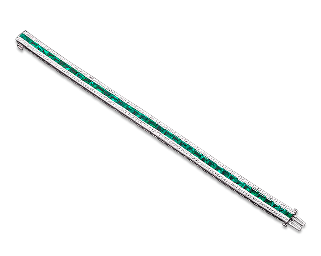 Art Deco Emerald and Diamond Bracelet