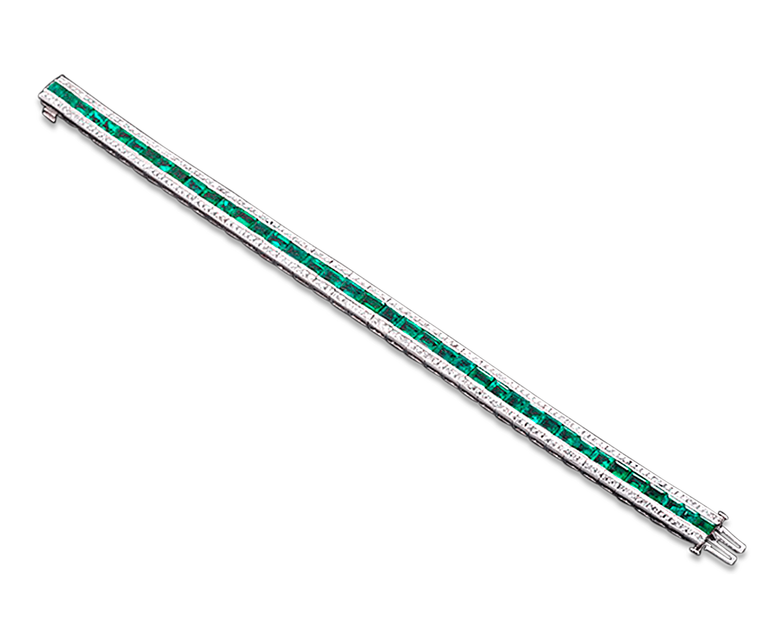 Art Deco Emerald and Diamond Bracelet