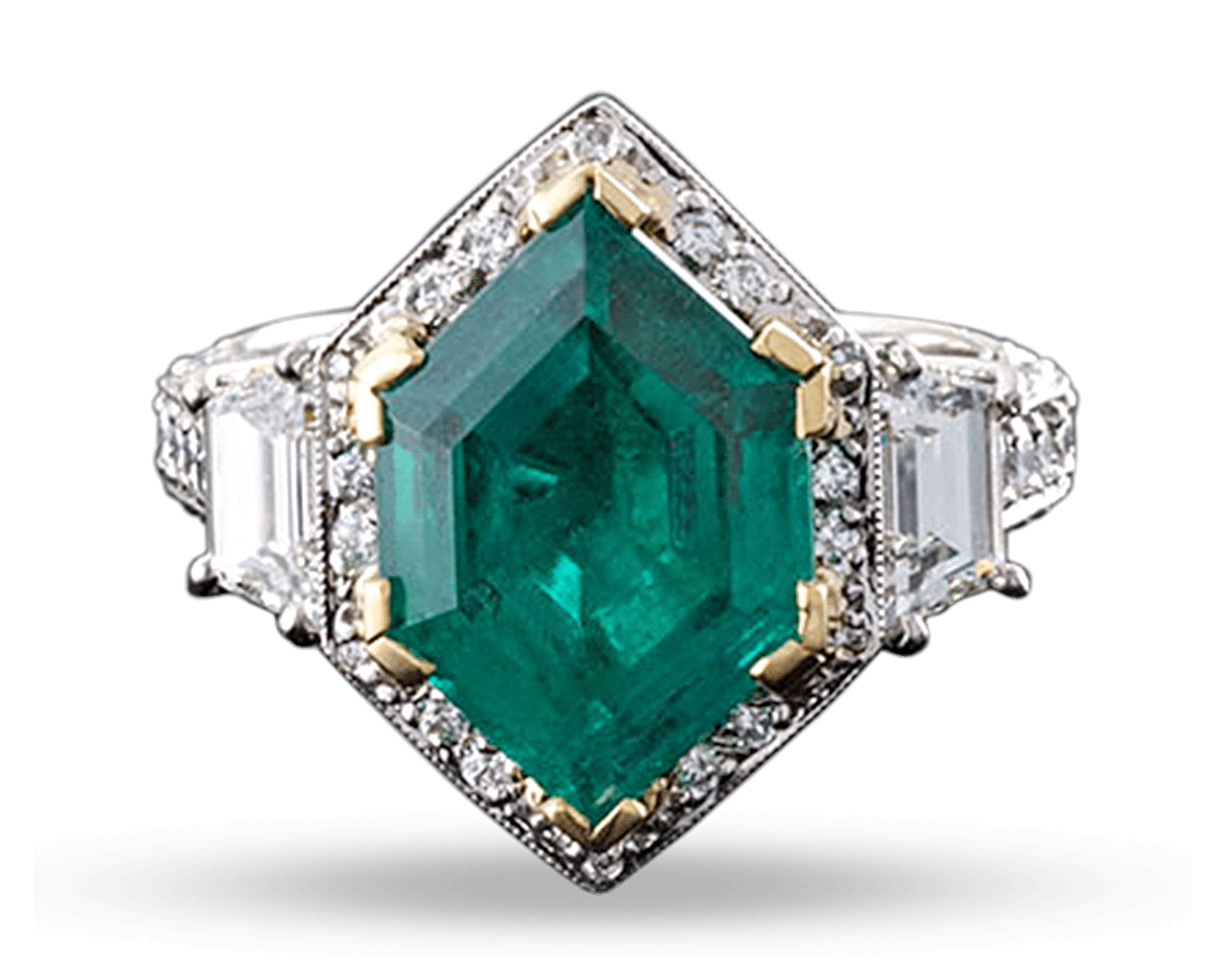 Beaudry Colombian Emerald and Diamond Ring, 4.72 Carats