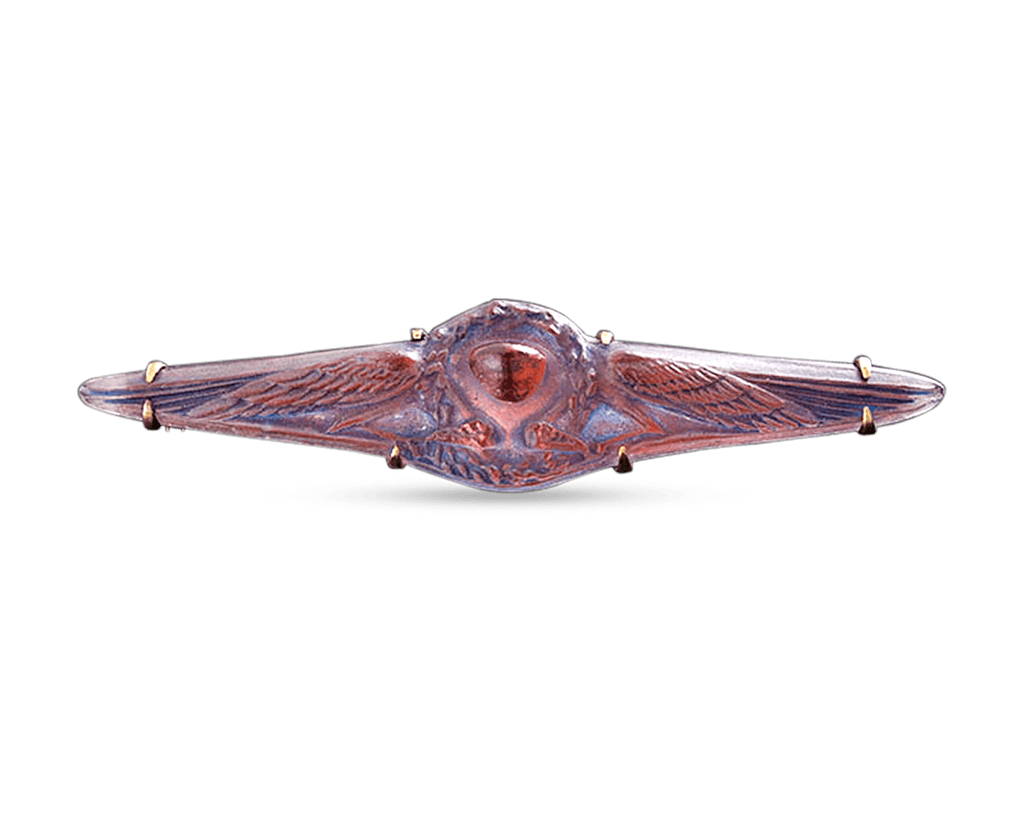 Lalique Carved Glass Brooch