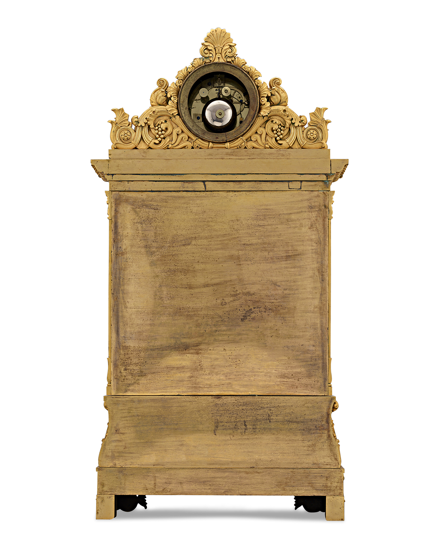 French Restoration Bronze and Porcelain Mantel Clock