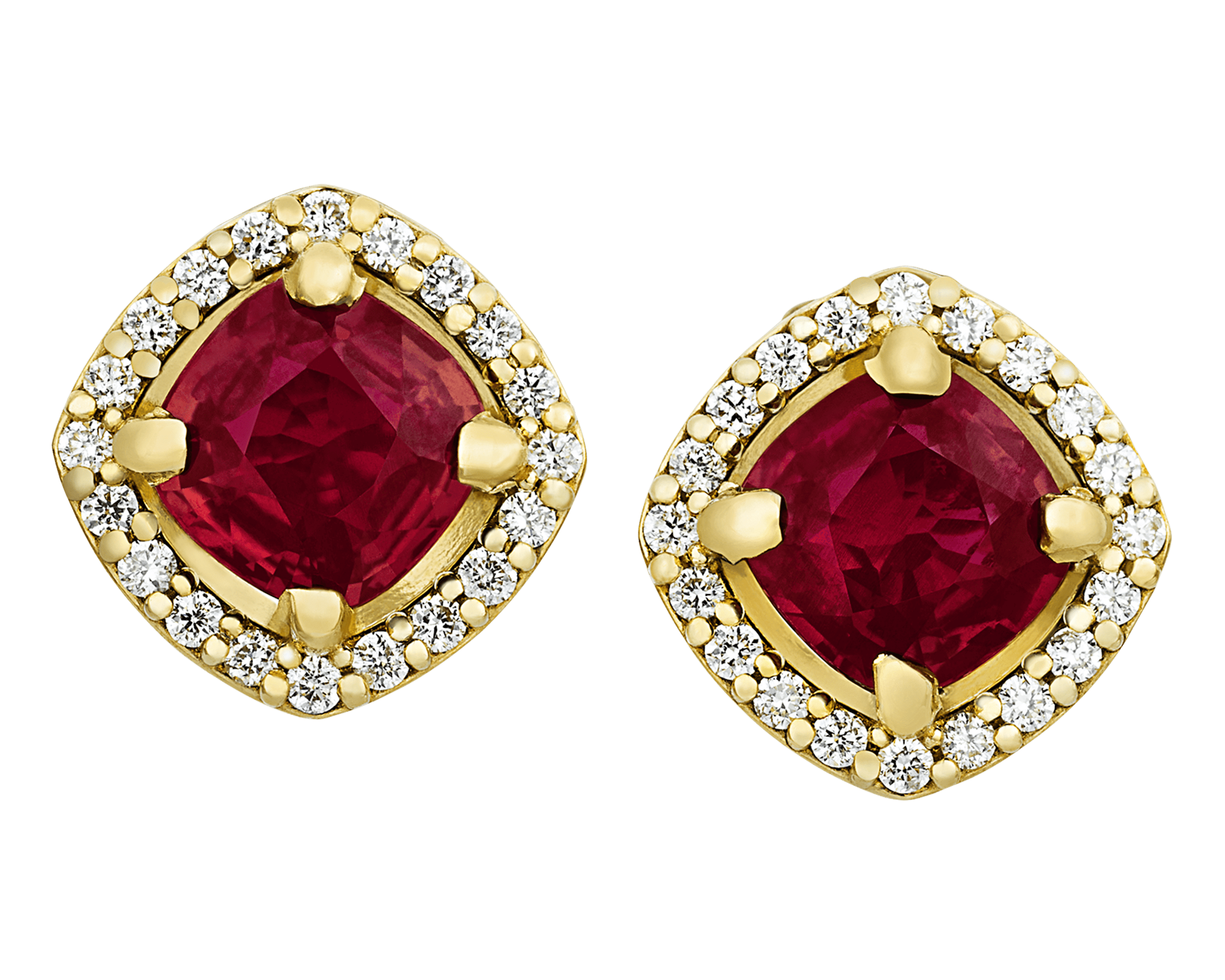 Ruby Stud Earrings, 2.14 Carats