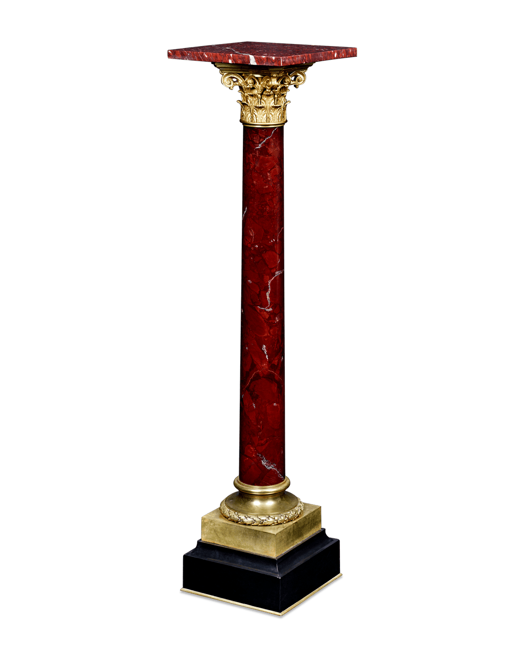 Gilt Bronze and Marble Pedestal