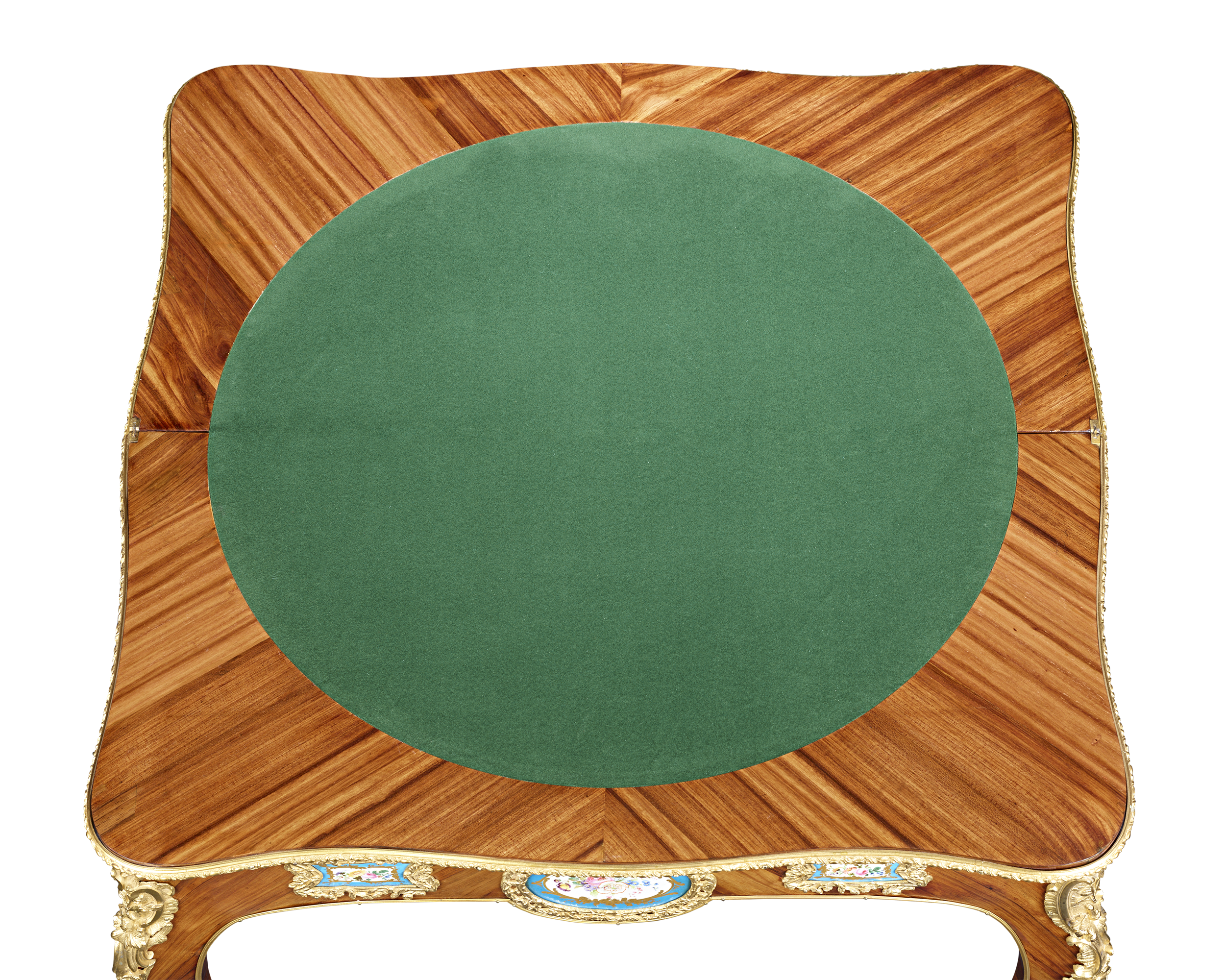 Louis XV-Style Porcelain-Mounted Card Table