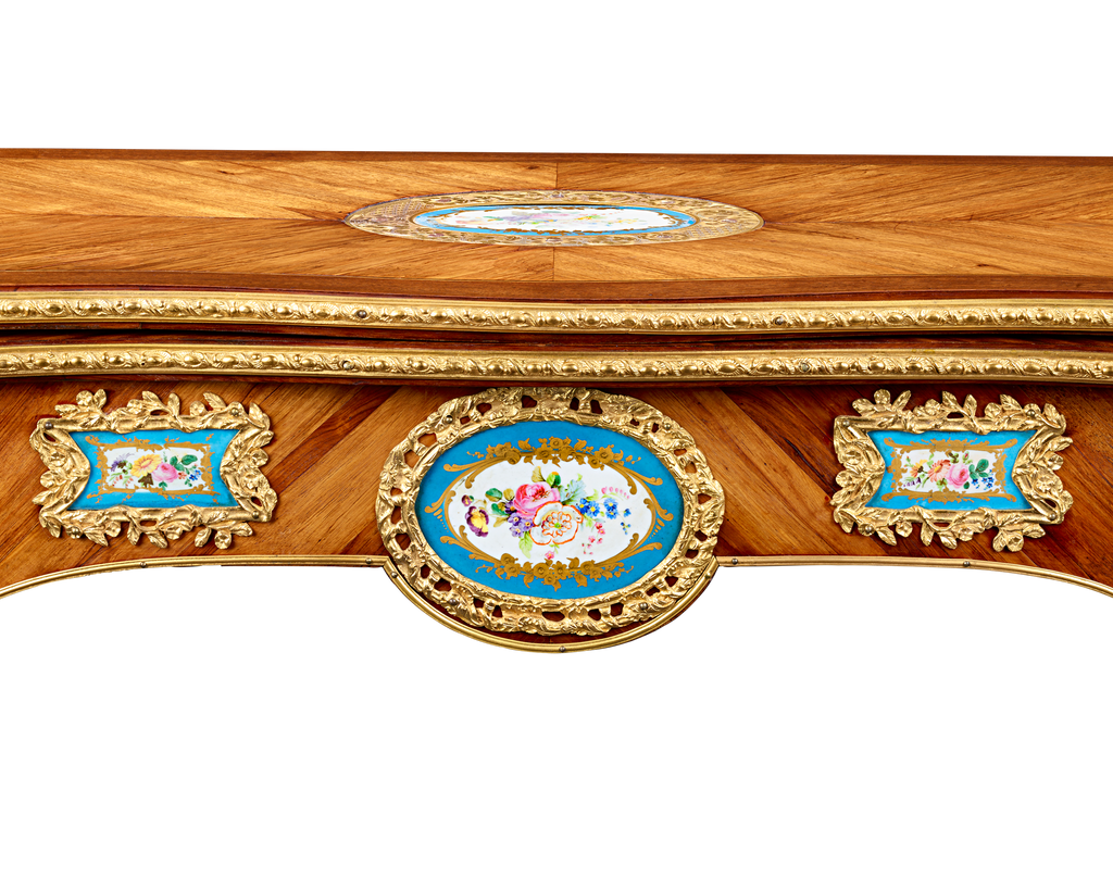 Louis XV-Style Porcelain-Mounted Card Table