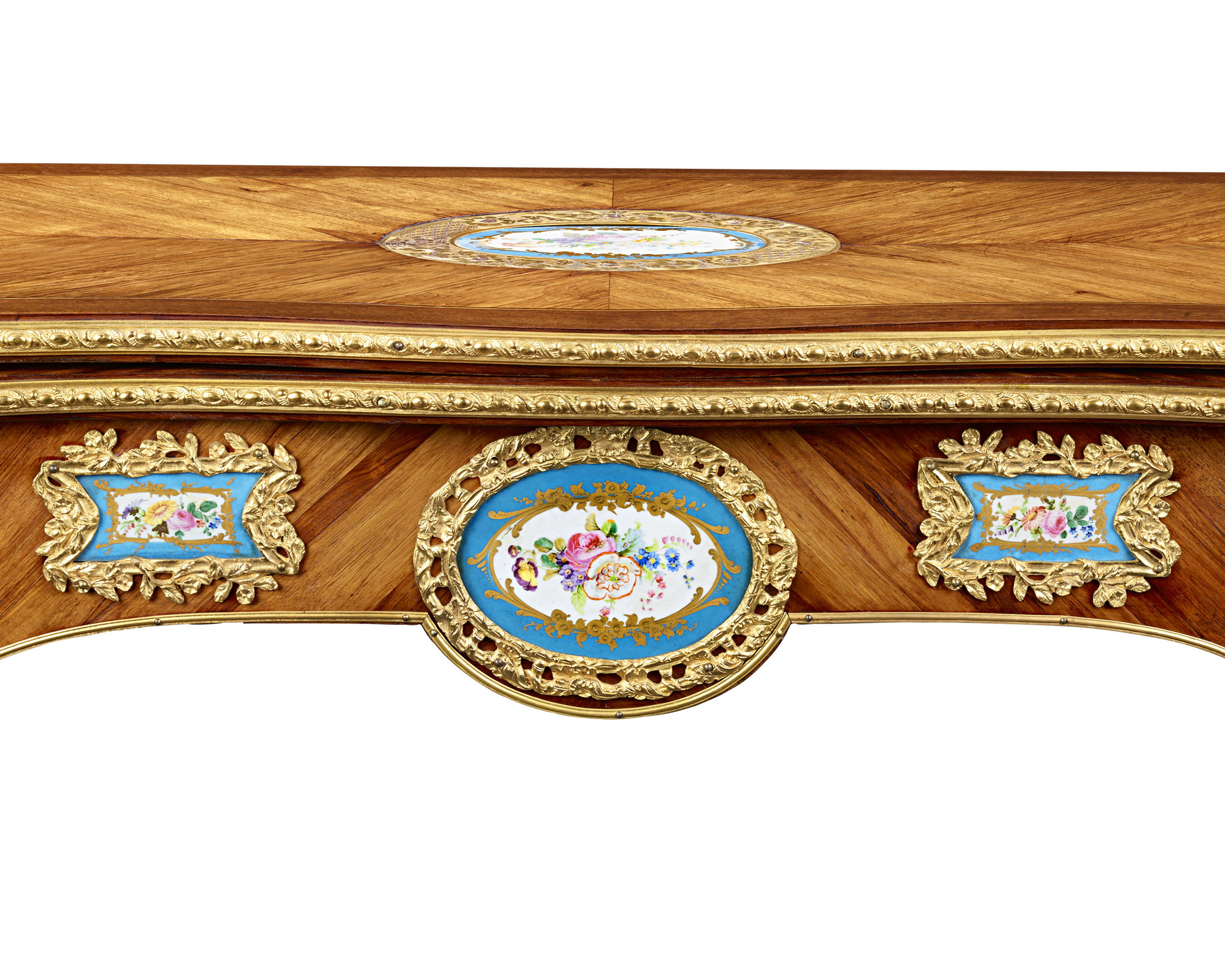Louis XV-Style Porcelain-Mounted Card Table