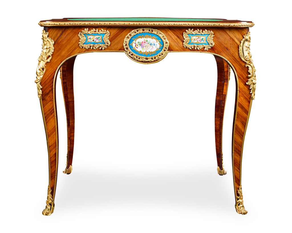 Louis XV-Style Porcelain-Mounted Card Table