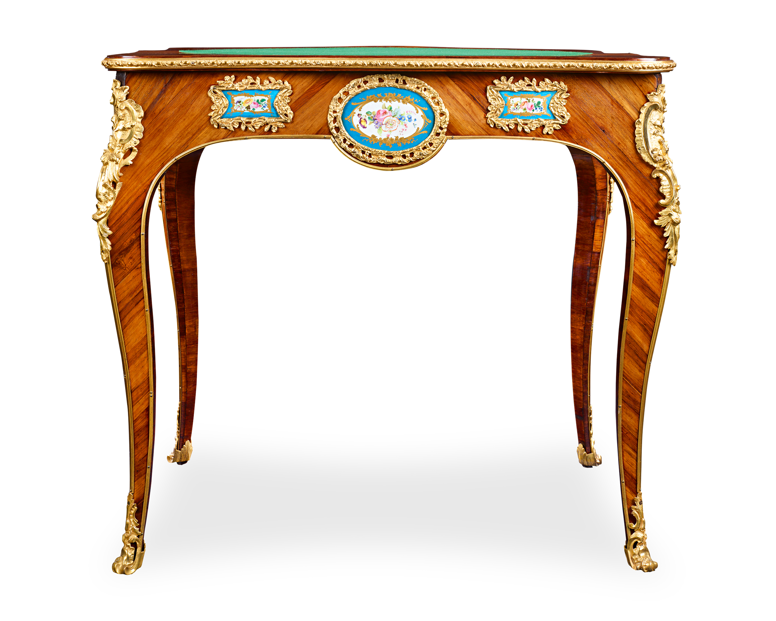 Louis XV-Style Porcelain-Mounted Card Table