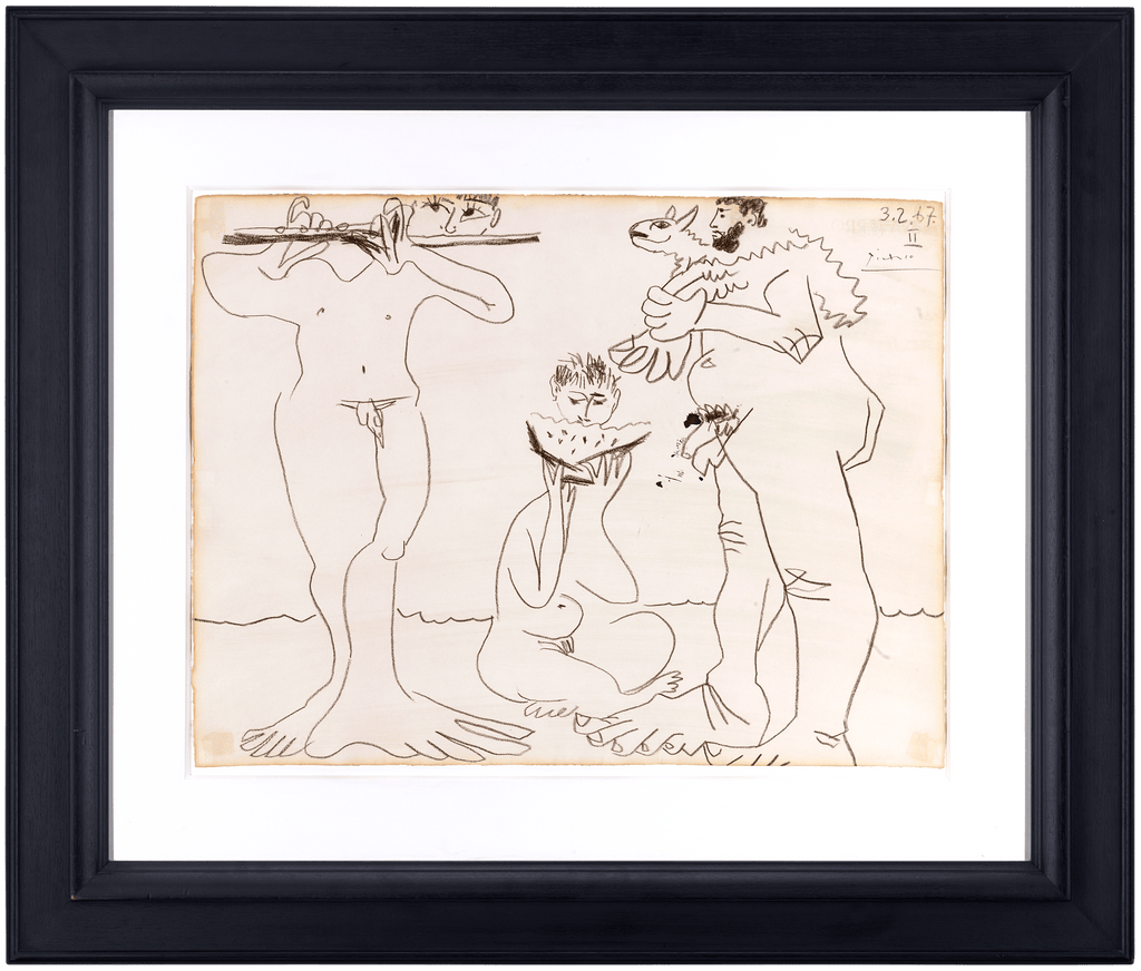 Homme à l'agneau, mangeur de pastèque et flûtiste by Pablo Picasso