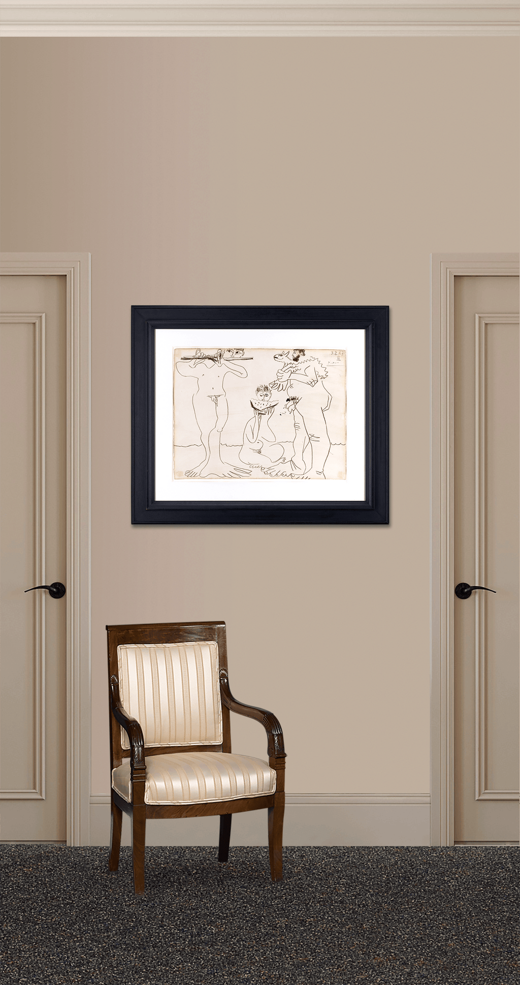 Homme à l'agneau, mangeur de pastèque et flûtiste by Pablo Picasso