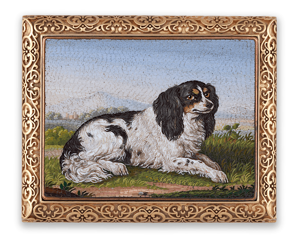 Cavalier King Charles Spaniel Micromosaic Brooch